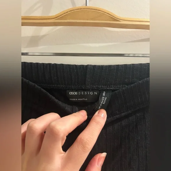 ASOS Ribbed Black Pants - Picture 2 of 2